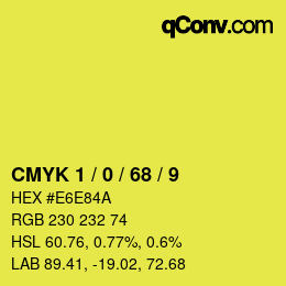 颜色代码: CMYK 1 / 0 / 68 / 9 | qconv.com