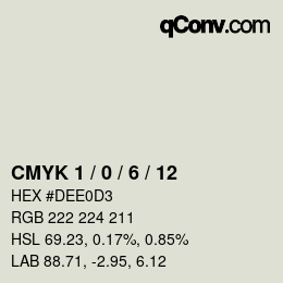 Color code: CMYK 1 / 0 / 6 / 12 | qconv.com