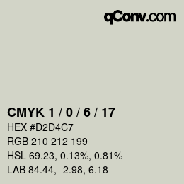 Color code: CMYK 1 / 0 / 6 / 17 | qconv.com