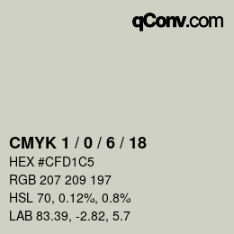 颜色代码: CMYK 1 / 0 / 6 / 18 | qconv.com