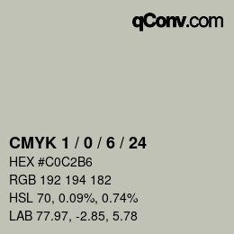 Color code: CMYK 1 / 0 / 6 / 24 | qconv.com