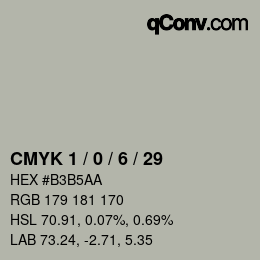 Color code: CMYK 1 / 0 / 6 / 29 | qconv.com