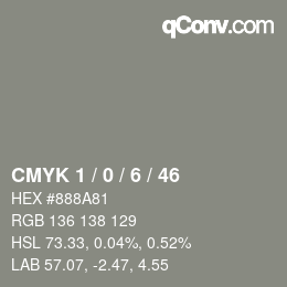 Color code: CMYK 1 / 0 / 6 / 46 | qconv.com