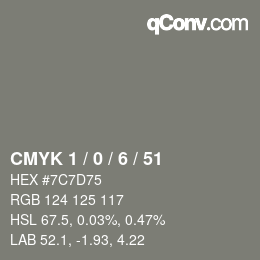 Color code: CMYK 1 / 0 / 6 / 51 | qconv.com