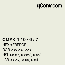 Color code: CMYK 1 / 0 / 6 / 7 | qconv.com