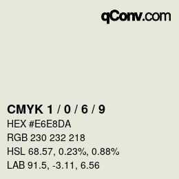 颜色代码: CMYK 1 / 0 / 6 / 9 | qconv.com