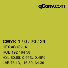 Color code: CMYK 1 / 0 / 70 / 24 | qconv.com
