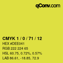 Color code: CMYK 1 / 0 / 71 / 12 | qconv.com