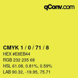 Color code: CMYK 1 / 0 / 71 / 8 | qconv.com