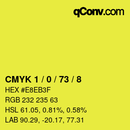Color code: CMYK 1 / 0 / 73 / 8 | qconv.com