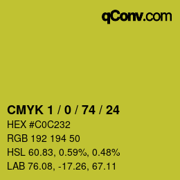 颜色代码: CMYK 1 / 0 / 74 / 24 | qconv.com