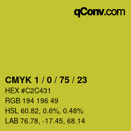 Color code: CMYK 1 / 0 / 75 / 23 | qconv.com