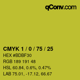 Color code: CMYK 1 / 0 / 75 / 25 | qconv.com