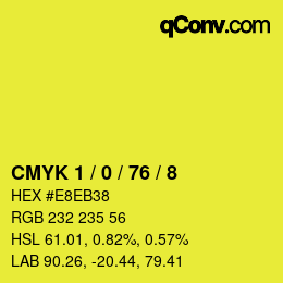 カラーコード: CMYK 1 / 0 / 76 / 8 | qconv.com