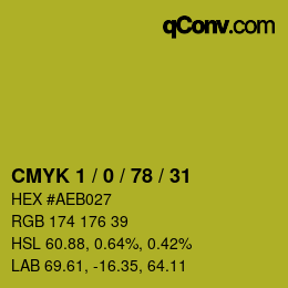 カラーコード: CMYK 1 / 0 / 78 / 31 | qconv.com