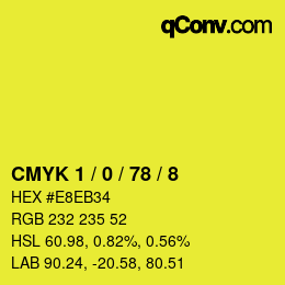 Color code: CMYK 1 / 0 / 78 / 8 | qconv.com