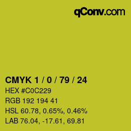 颜色代码: CMYK 1 / 0 / 79 / 24 | qconv.com