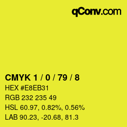 カラーコード: CMYK 1 / 0 / 79 / 8 | qconv.com
