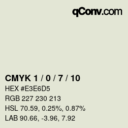 颜色代码: CMYK 1 / 0 / 7 / 10 | qconv.com