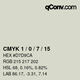 Color code: CMYK 1 / 0 / 7 / 15 | qconv.com