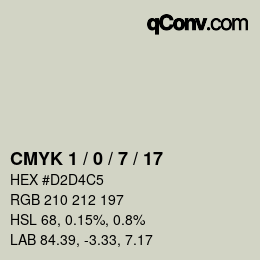 Color code: CMYK 1 / 0 / 7 / 17 | qconv.com