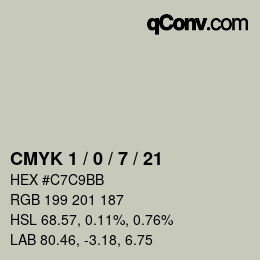 颜色代码: CMYK 1 / 0 / 7 / 21 | qconv.com
