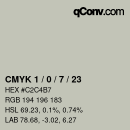 Color code: CMYK 1 / 0 / 7 / 23 | qconv.com