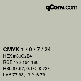 カラーコード: CMYK 1 / 0 / 7 / 24 | qconv.com