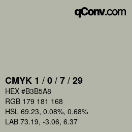 カラーコード: CMYK 1 / 0 / 7 / 29 | qconv.com