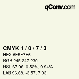 Color code: CMYK 1 / 0 / 7 / 3 | qconv.com