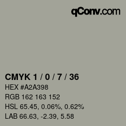 Color code: CMYK 1 / 0 / 7 / 36 | qconv.com