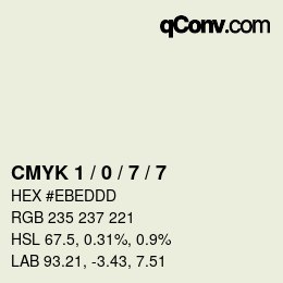 颜色代码: CMYK 1 / 0 / 7 / 7 | qconv.com