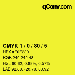 Color code: CMYK 1 / 0 / 80 / 5 | qconv.com