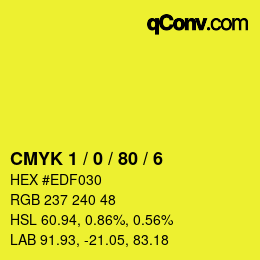 Color code: CMYK 1 / 0 / 80 / 6 | qconv.com