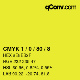 Color code: CMYK 1 / 0 / 80 / 8 | qconv.com