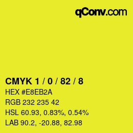 颜色代码: CMYK 1 / 0 / 82 / 8 | qconv.com