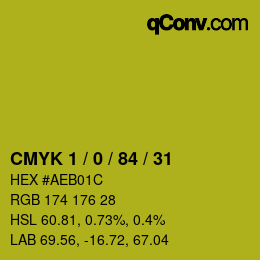 カラーコード: CMYK 1 / 0 / 84 / 31 | qconv.com