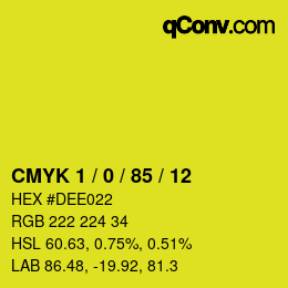 Color code: CMYK 1 / 0 / 85 / 12 | qconv.com
