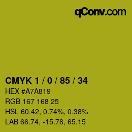 Color code: CMYK 1 / 0 / 85 / 34 | qconv.com