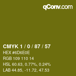 カラーコード: CMYK 1 / 0 / 87 / 57 | qconv.com