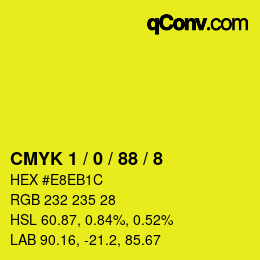 Color code: CMYK 1 / 0 / 88 / 8 | qconv.com