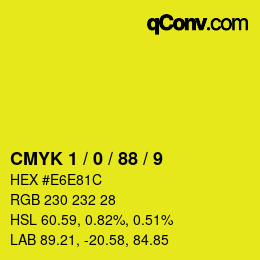颜色代码: CMYK 1 / 0 / 88 / 9 | qconv.com