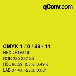 Color code: CMYK 1 / 0 / 89 / 11 | qconv.com