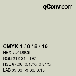 カラーコード: CMYK 1 / 0 / 8 / 16 | qconv.com