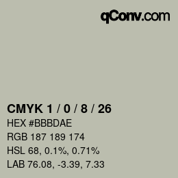 Color code: CMYK 1 / 0 / 8 / 26 | qconv.com