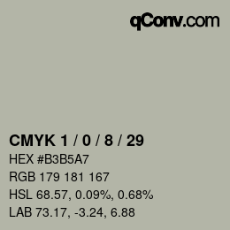 カラーコード: CMYK 1 / 0 / 8 / 29 | qconv.com