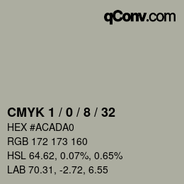 Farbcode: CMYK 1 / 0 / 8 / 32 | qconv.com