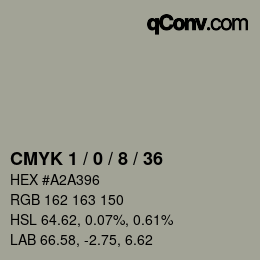 カラーコード: CMYK 1 / 0 / 8 / 36 | qconv.com