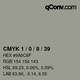 Color code: CMYK 1 / 0 / 8 / 39 | qconv.com