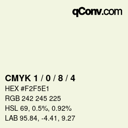 Color code: CMYK 1 / 0 / 8 / 4 | qconv.com